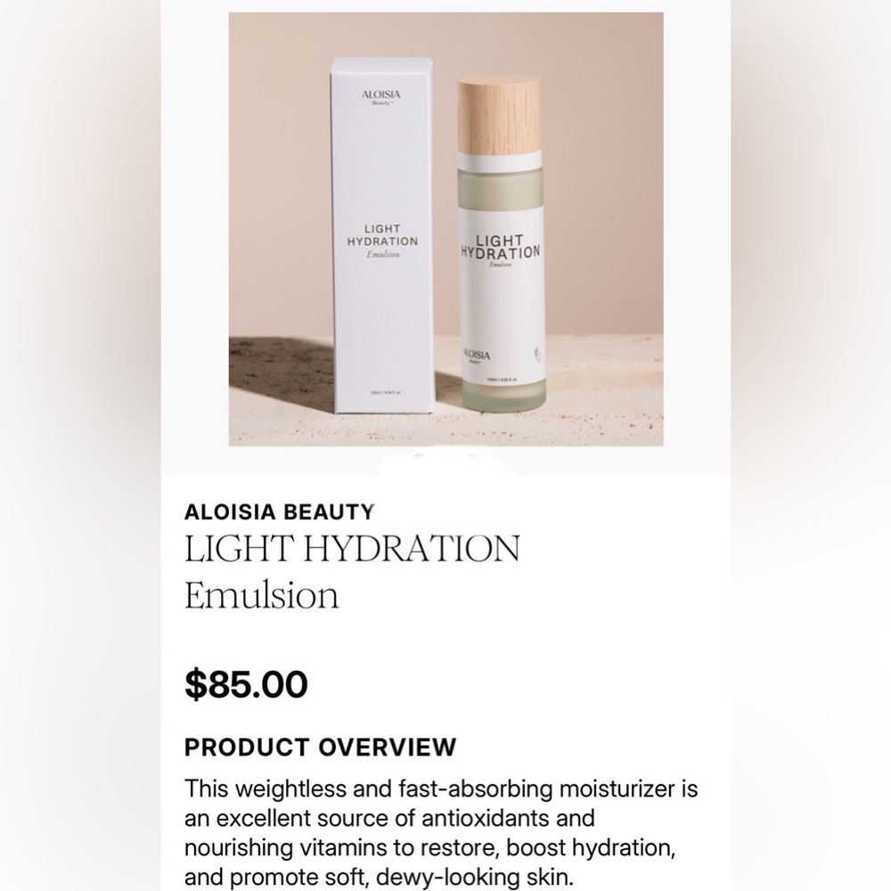 Aloisia Beauty Light Hydration Emulsion